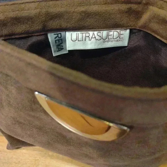 Vintage brown Reva Ultra Suede Shoulder Bag Clutch - Picture 3 of 3